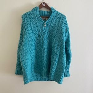 Aran Crafts Ireland 100% Merino Wool Quarterzip